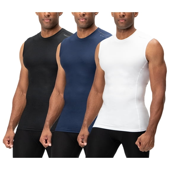 DEVOPS Sleeveless Athletic Compression Shirt, 3 Count (Men's)