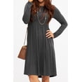 thumbnail image 1 of DEVOPS Women's Casual Long Sleeve Empire Waist Loose Dress with Pockets (Large, DK. Grey), 1 of 7