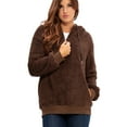 thumbnail image 1 of DEVOPS Women's Pullover Fuzzy Fleece Sweatshirt Oversized Hoodie with Pockets (Large, Brown), 1 of 6