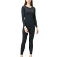 thumbnail image 1 of DEVOPS Women's Thermal Underwear Long Johns Top & Bottom Set (Large, Navy), 1 of 4