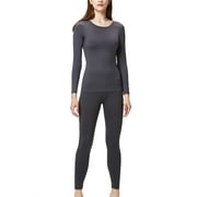 DEVOPS Women's Thermal Underwear Long Johns Top & Bottom Set (X-Small, Charcoal)