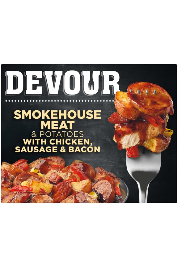 Smokehouse Meat & Potatoes with Chicken, Sausage & Bacon in Memphis Style BBQ Sauce Frozen Meal, 9.8 oz Box
