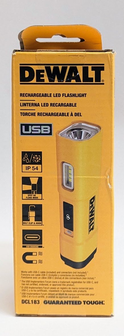 dewalt 1000 lumen led rechargeable power tool flashlight YAWV Cordless Work Light for Battery, Two Levels Adjustable Up to Lumens with Low Voltage Protection, 140 Degree Rotating Wide-Angle Lighting for Workshop, Camping, Outdoor free by using the flashlights strong magnet and hook Dewalt 18v Dewalt Dcl043 Dewalt