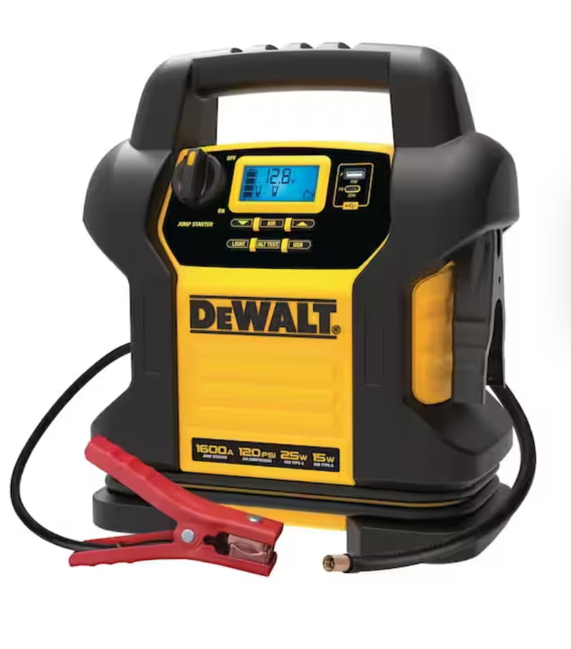 DEWALT 1600 Peak Amp Jump Starter with Digital Compressor and USB Power Bank