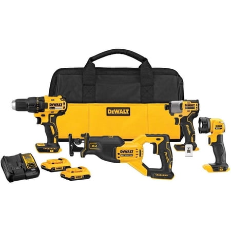 DEWALT 20V Lithium MAX Brushless Cordless 4-Tool Combo Kit Bundle DCK479D2