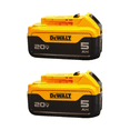 thumbnail image 1 of Open Box DEWALT 20V MAX 5.0Ah Lithium-Ion Battery Pack 2-Pack (DCB205-2) – Extended Runtime, Lightweight Design, LED Fuel Gauge, 1 of 5