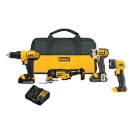 DEWALT 20V MAX* Cordless Drill Combo Kit 4-Tool (DCK444C2)