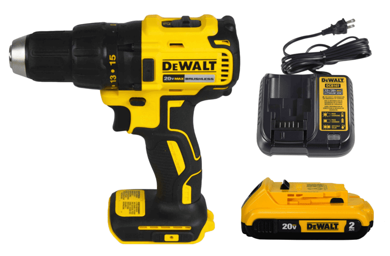 DEWALT 20V MAX Compact Brushless 1/2 in. Drill/Driver Kit (DCD777D1) 2-Speed, Integrated LED Light Battery, Charger, & Belt Hook Included