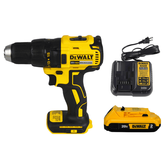 DEWALT 20V MAX Compact Brushless 1/2 in. Drill/Driver Kit (DCD777D1)  2-Speed, Integrated LED Light  Battery, Charger, & Belt Hook Included