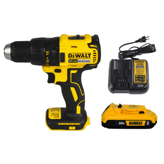 DEWALT 20V MAX Compact Brushless 1/2 in. Drill/Driver Kit (DCD777D1) – 2-Speed, Integrated LED Light – Battery, Charger, & Belt Hook Included