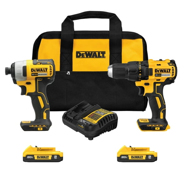 DEWALT 20V MAX Cordless Drill, Impact Driver, 2-Tool Power Tool Combo Kit, Brushless Power Tool Set with 2 Batteries and Charger Included (DCK277D2) C55