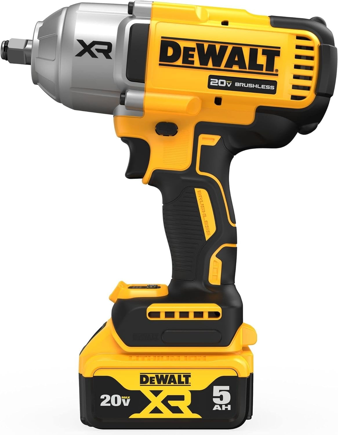 DEWALT 20V MAX Cordless Impact Wrench Kit, 20V MAX, 1/2" Hog Ring With 4-Mode Speed, Includes Battery, Charger and Kit Bag DCF900P1