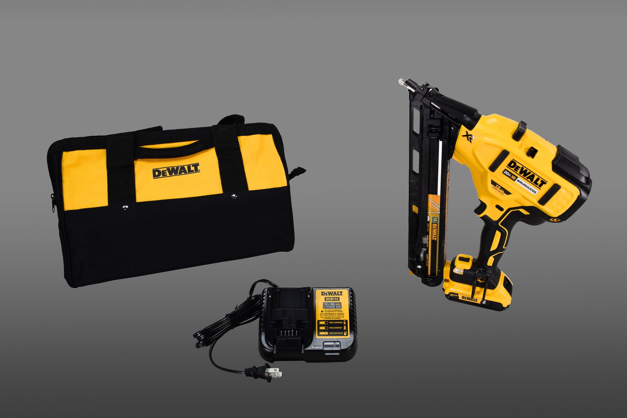 Cordless Brad Dewalt 20 Volt Finish Nail Gun Brad Nailer Kit Dewalt