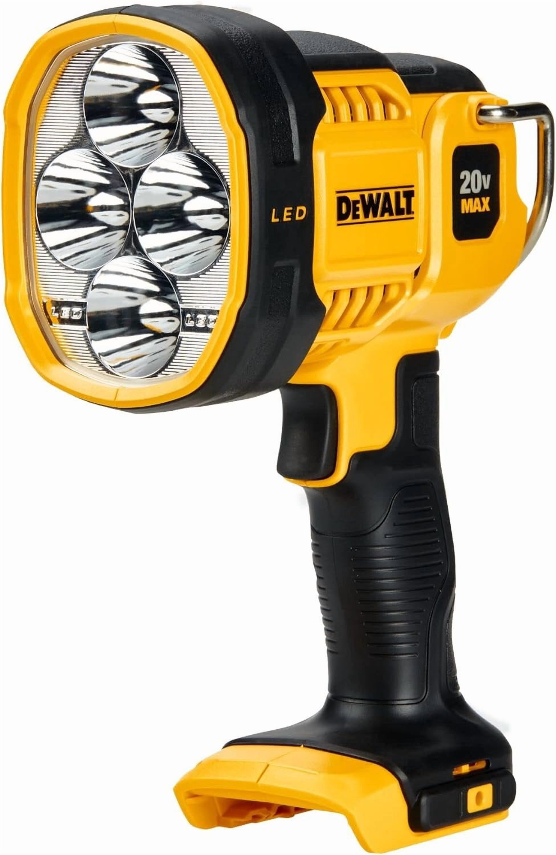 DEWALT 20V MAX LED Rechargeable Work Light / Flashlight – Pivoting Head, Yellow – DCL050 (Open Box)