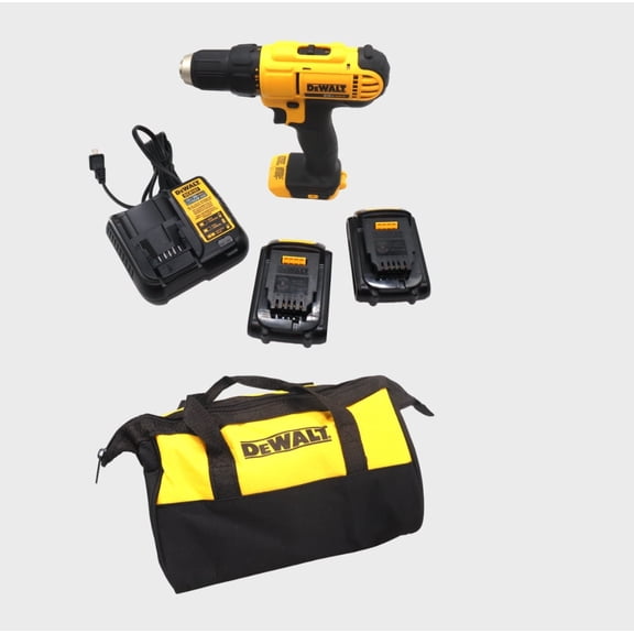 DEWALT 20V MAX LithiumIon Cordless 1/2 in. Drill/Driver Kit with (2) 1.3Ah Batteries, Charger & Contractor Bag