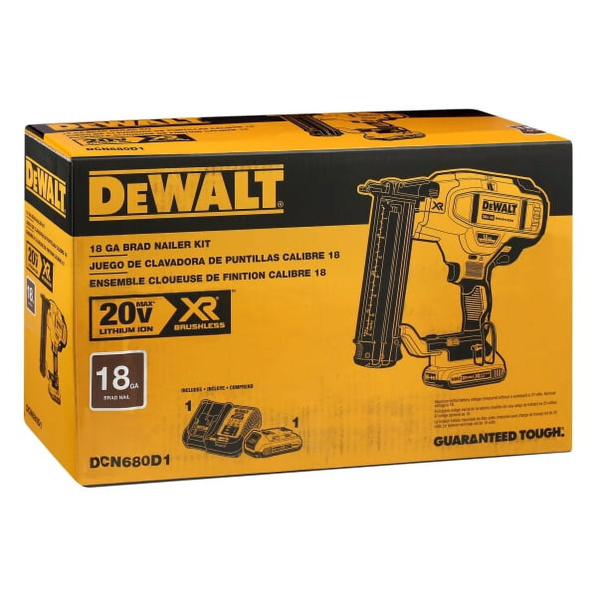 DEWALT 20V MAX XR Lithium-Ion Cordless 15-Gauge Finish Nailer Kit and 2 in.  x 15-Gauge Angled Finish Nails (2500 Pieces) DCN650D1W200-2 - The Home Depot