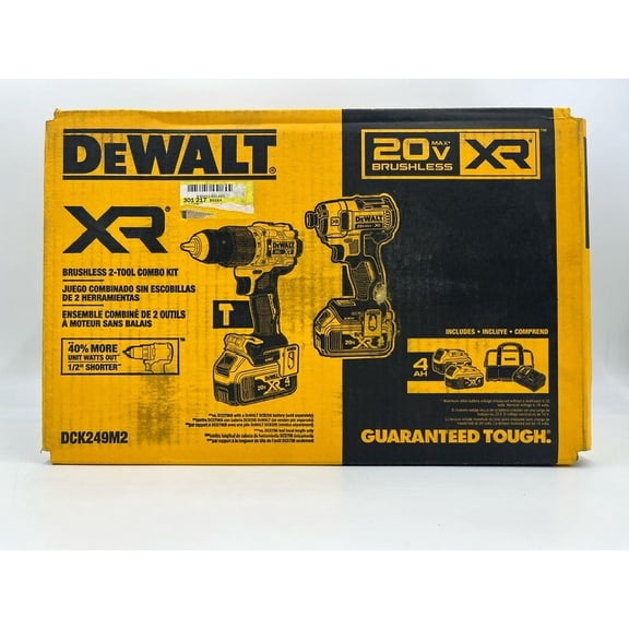 DEWALT 20V MAX XR BRUSHLESS 2 TOOL COMBO KIT (DCK249M2)
