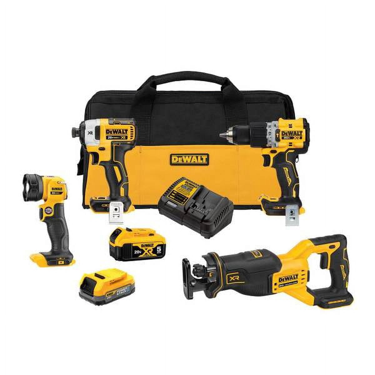 DEWALT 20V MAX XR Brushless Cordless Drill Hammer Driver 4 Tool Combo Kit with POWER STACK Battery Walmart