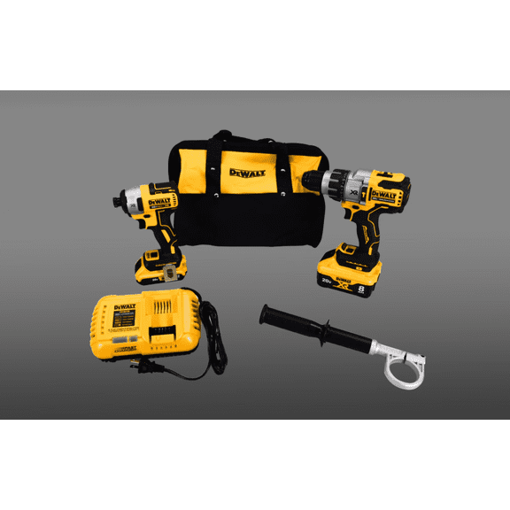 DEWALT 20V MAX XR Cordless Drill Combo Kit, Hammer Drill & Impact Driver, Power Detect Technology (DCK299D1W1)