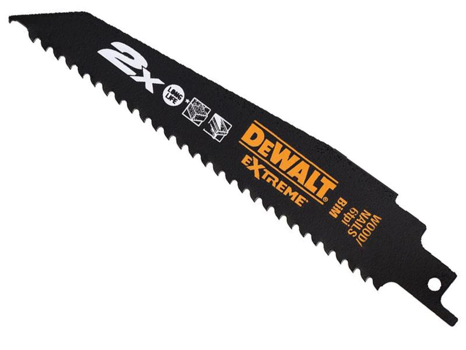 DEWALT - 2X Life Wood & Nail Reciprocating Blade 305mm x 6 TPI Pack of 5