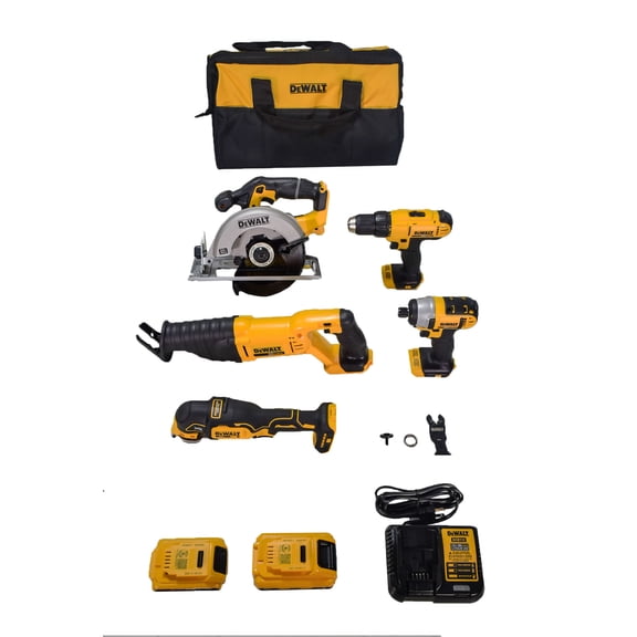 DEWALT 300W, 20V, Lithium Ion Cordless Power Tool Combo Kit 4.0Ah, 5 Pack