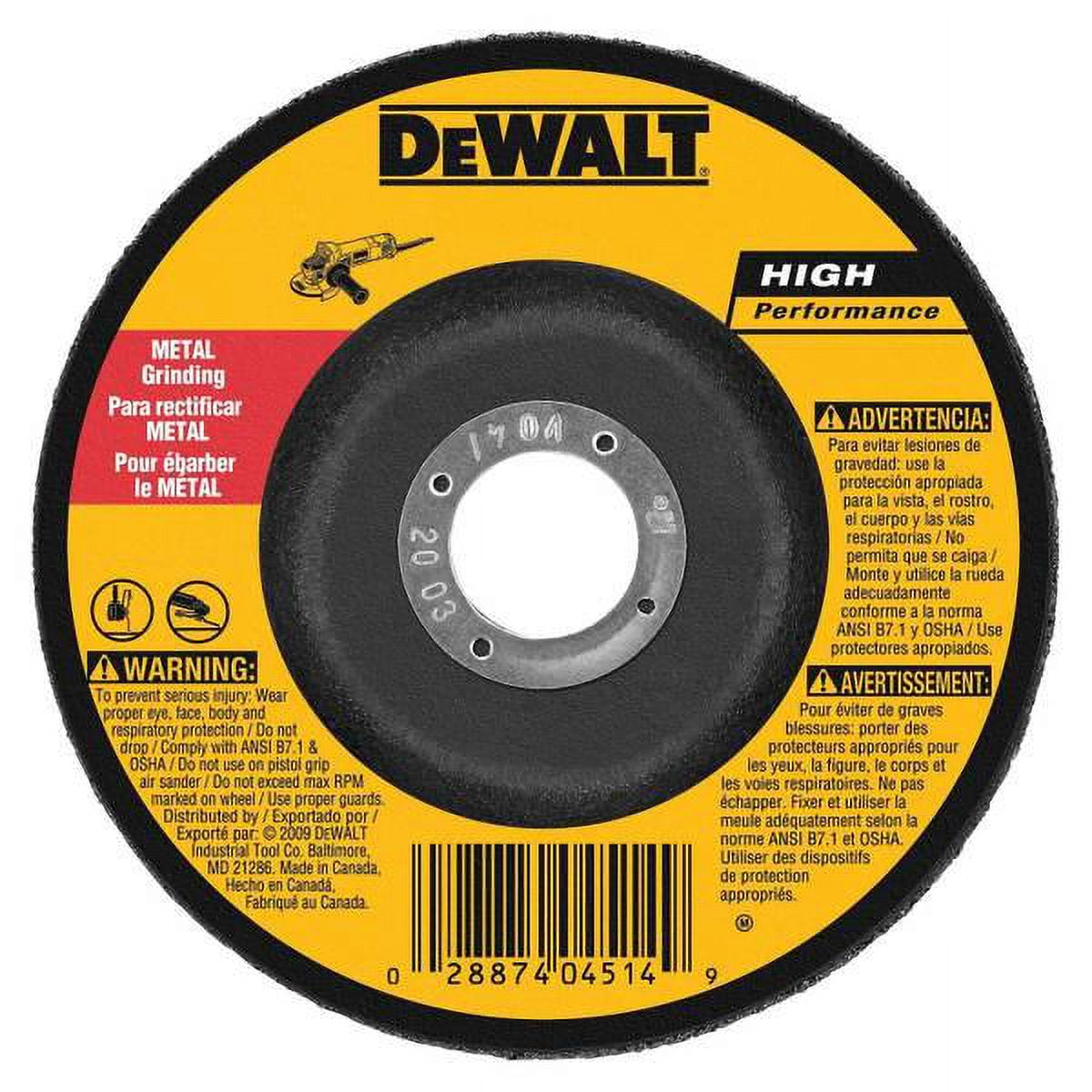 DEWALT 5-Pack 4 1/2 x1/4 HP Metal Grinding Wheels