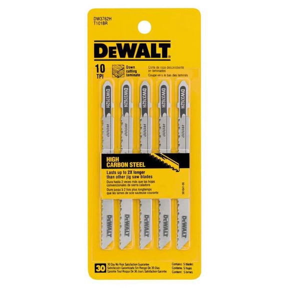 DEWALT 5-Piece 4 10TPI T-Shank Laminate Down Cutting Jig Saw Blade