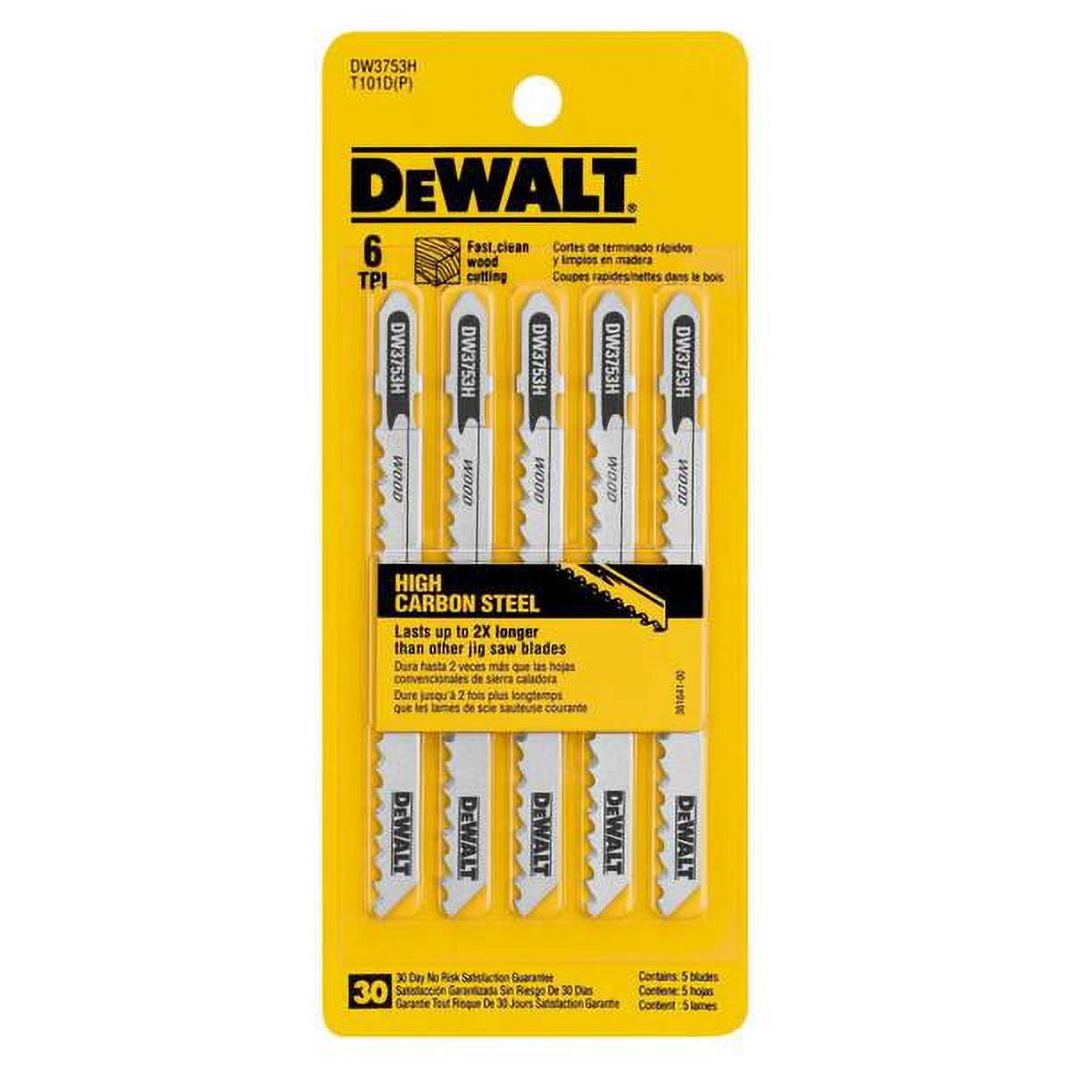 DEWALT 5-Piece 4  6 TPI Fast/Clean Jig Saw Blade