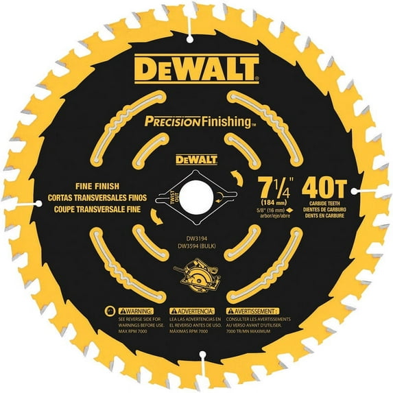 DEWALT 7-1/4" Circular Saw Blade, Precision Framing, 40-Tooth (DW3194)