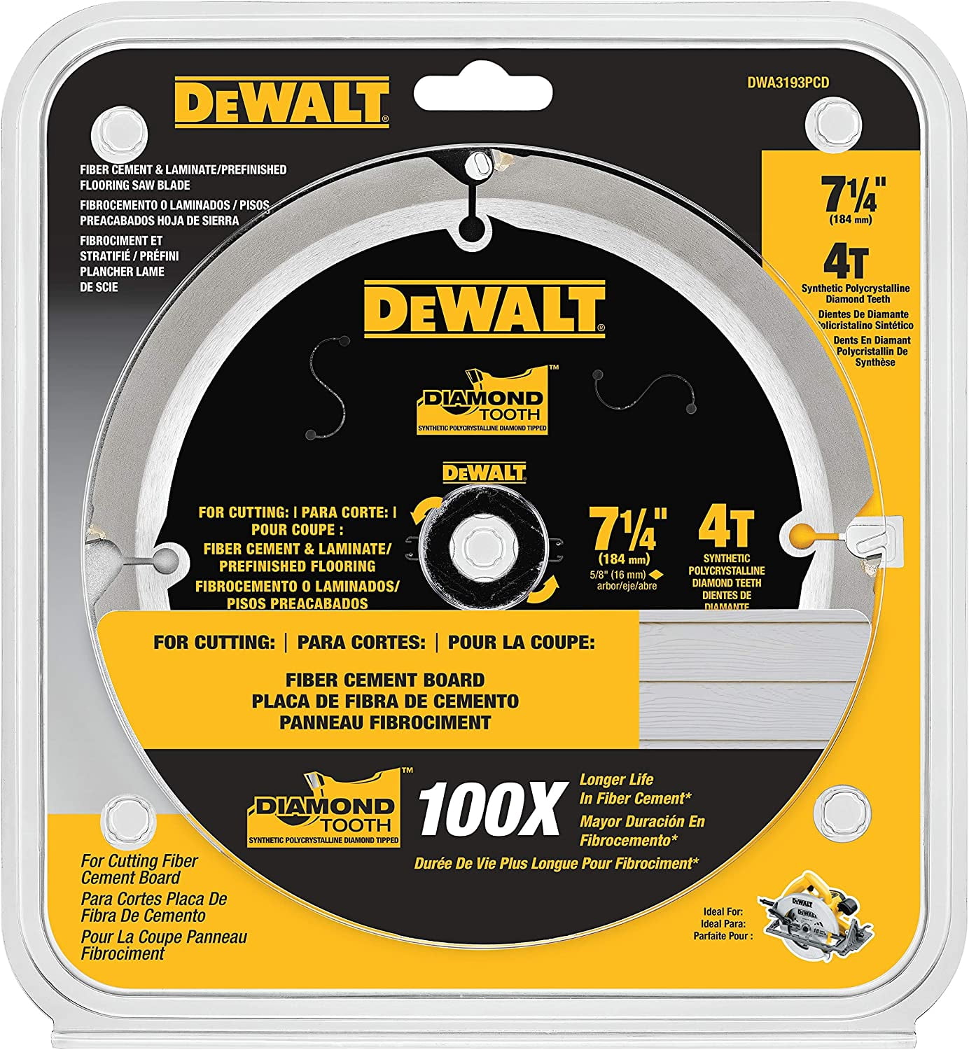 DEWALT 7 1/4" Fiber Cement/Laminate Saw Blade