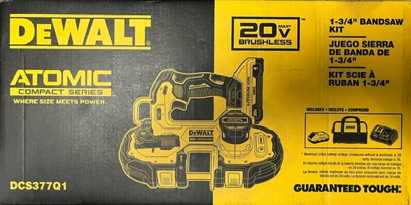 DEWALT ATOMIC 20V MAX* Brushless Cordless 1-3/4 in. Compact Bandsaw Kit (DCS377Q1)