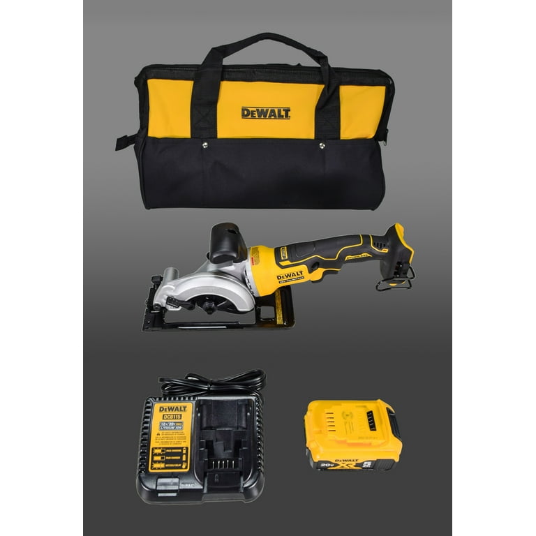 ATOMIC 20-Volt MAX Brushless 4-1/2 in. Cordless Circular Saw Kit with 5.0 Ahr Battery Pack, Charger and Bag ATOMIC 20-Volt MAX Brushless 4-1/2 in. Cordless Circular Saw Kit with 5.0 Ahr Battery Pack, Charger and Bag