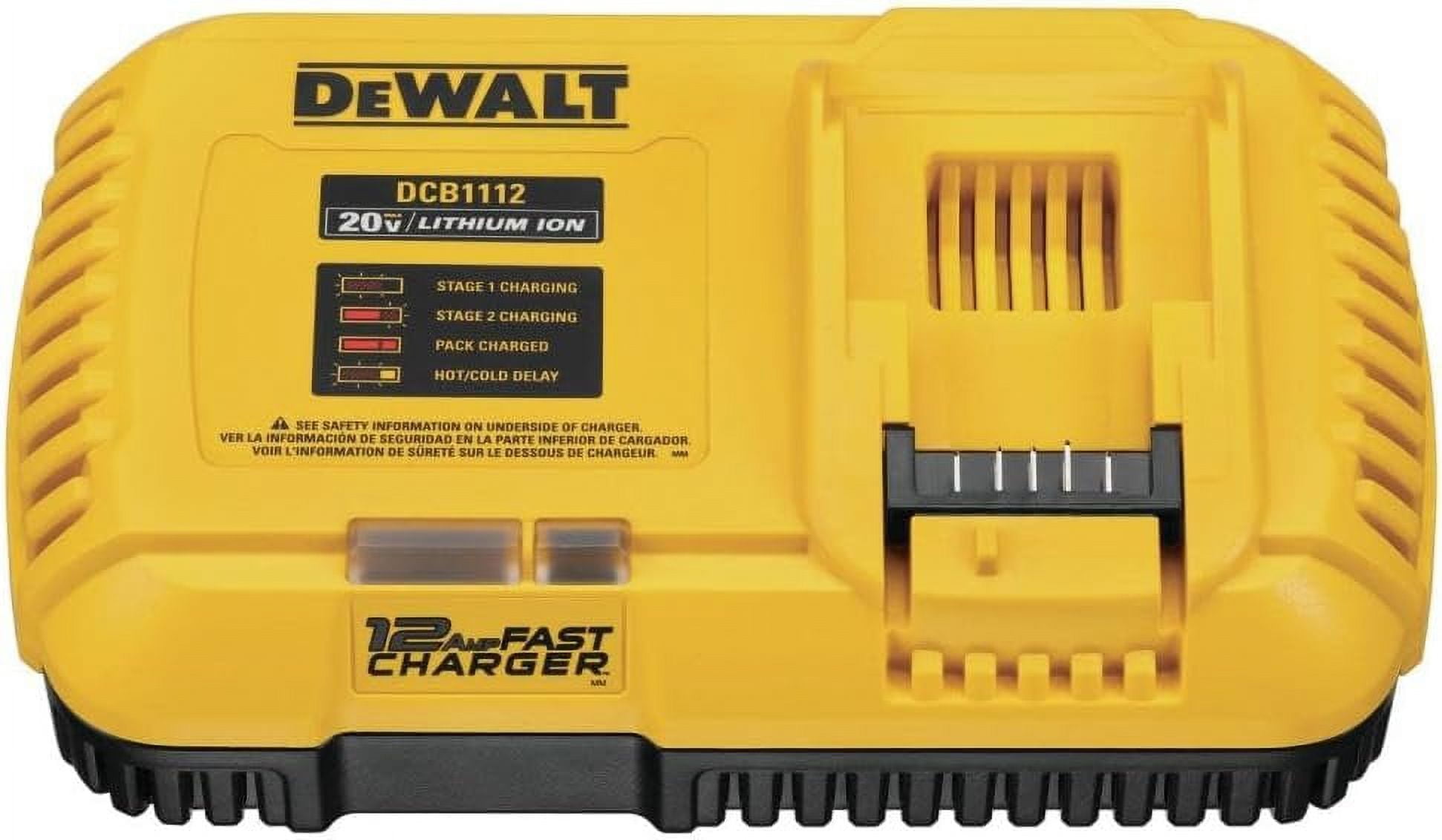 DEWALT Battery Charger, 20V + Flexvolt Fast Charger DCB1112