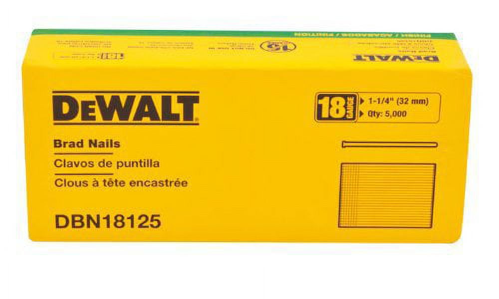 DEWALT Brad Nails, Heavy Duty, 18GA, Inch, 5000Pack (DBN18125)