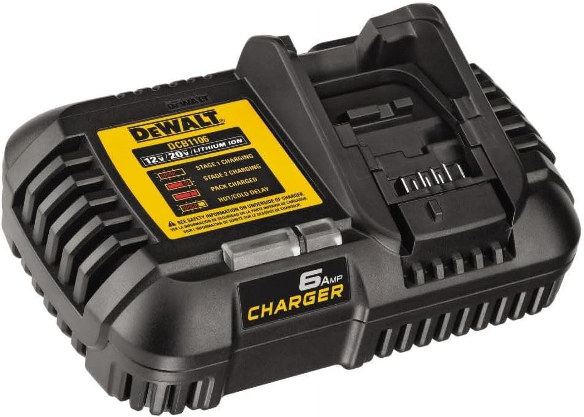 DEWALT DCB1106 6 Amp Charger for 12V MAX, 20V MAX and FLEXVOLT Batteries