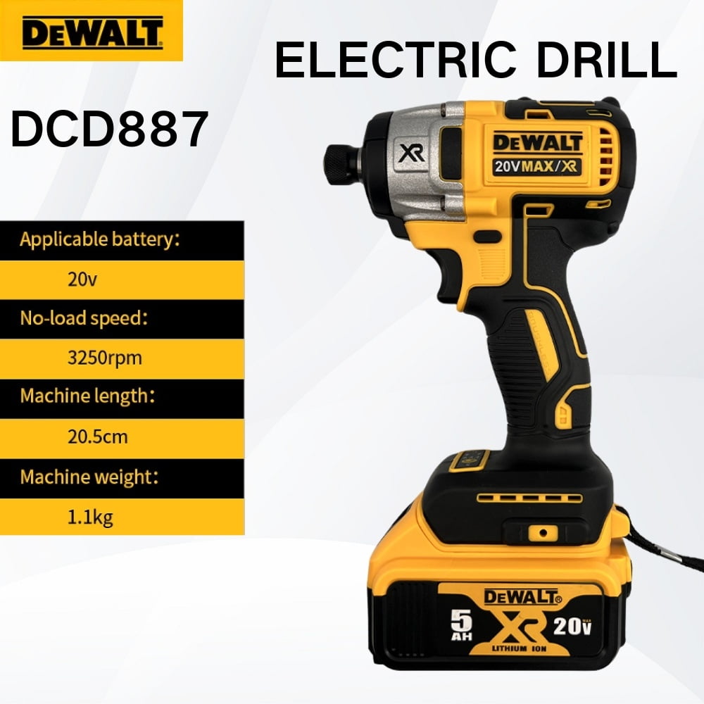 DEWALT® DCF887 20V MAX* XR Impact Driver Kit, Brushless, Speed