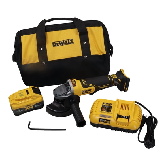 DEWALT DCG410WW1 20V MAX Lithium-Ion Cordless 4-1/2 in. - 5 in. Angle Grinder Kit with 8.0 Ah Battery, Charger and Kit Bag