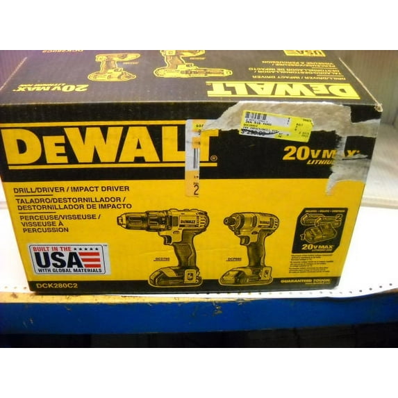 DEWALT DCK280C2 20V Max 1.5Ah Impact Driver 0-2000 RPM 2 Piece