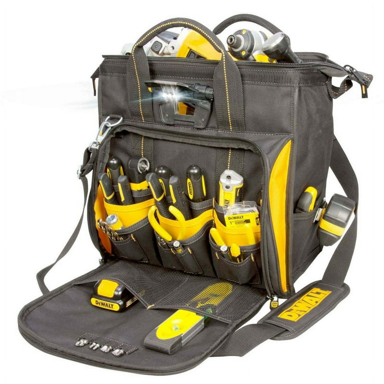 Dewalt DGL573 41 Pocket LED Lighted Technician s Tool Bag