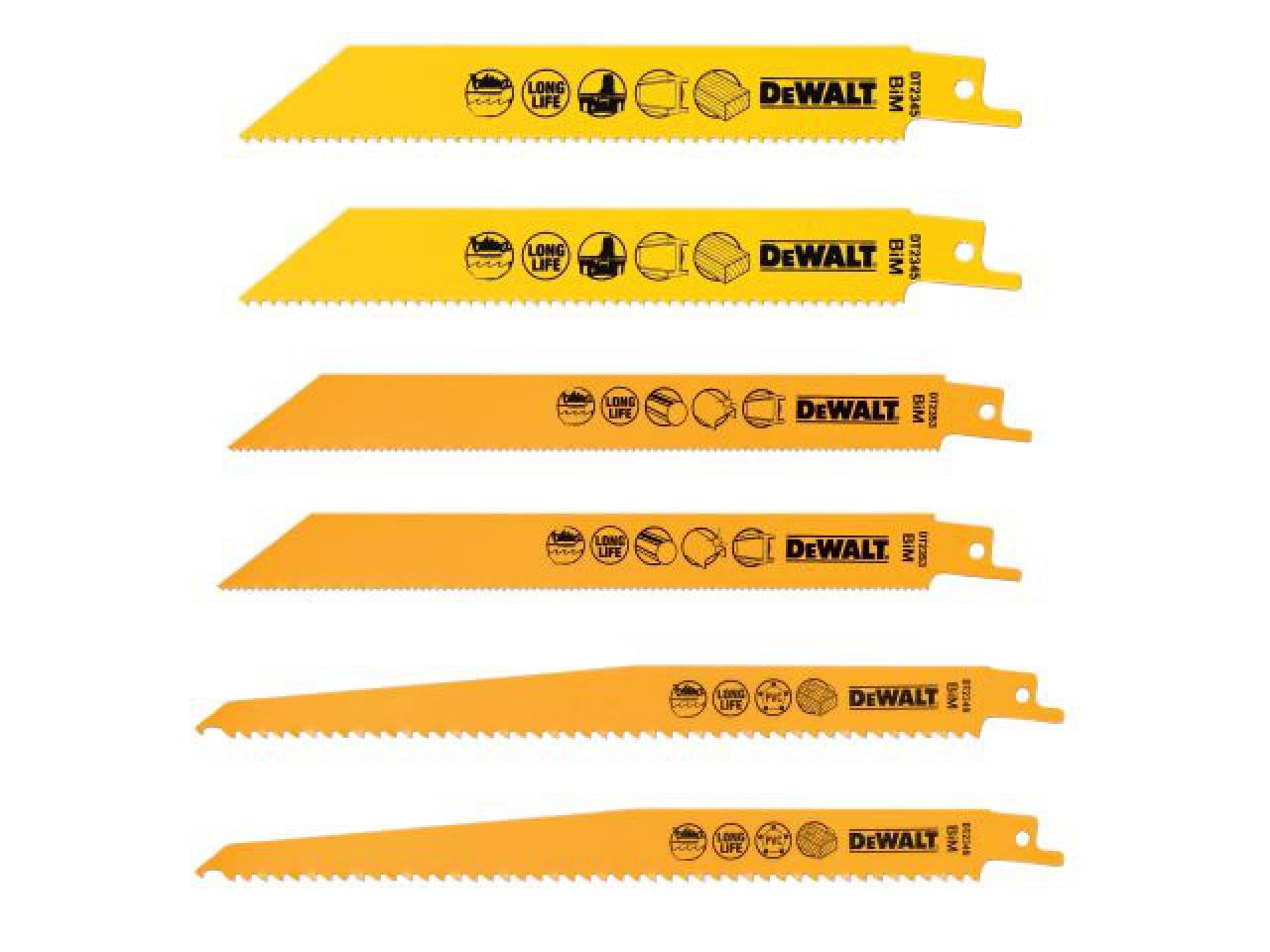 DEWALT - DT2444 Reciprocating Saw Blade Set, 6 Piece