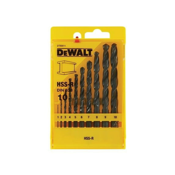 DEWALT - DT5911 HSS-R Jobber Drill Bit Set, 10 Piece