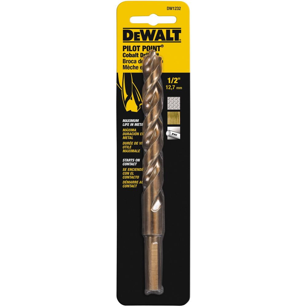 DEWALT DW1232 1/2-Inch Cobalt 3/8-Inch Reduced Shank Split Point Twist Drill  Bit 