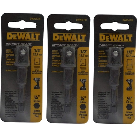 DEWALT DW2547Ir 1/4-Inch Hex Shank To 1/2-Inch IMPACT READY Socket Adaptor 3