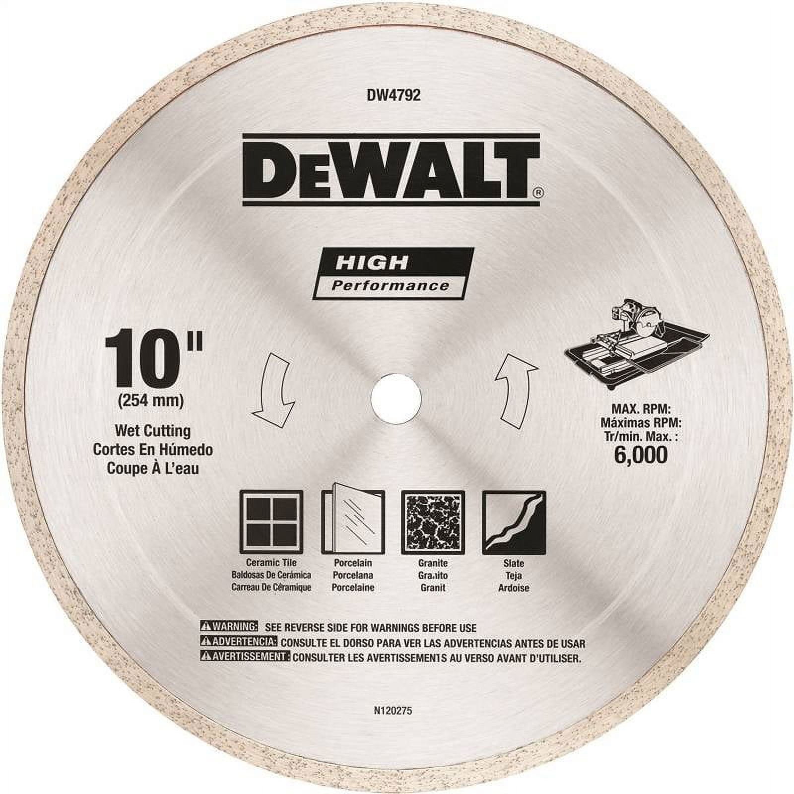 DEWALT DW4792 10-Inch Tile Blade
