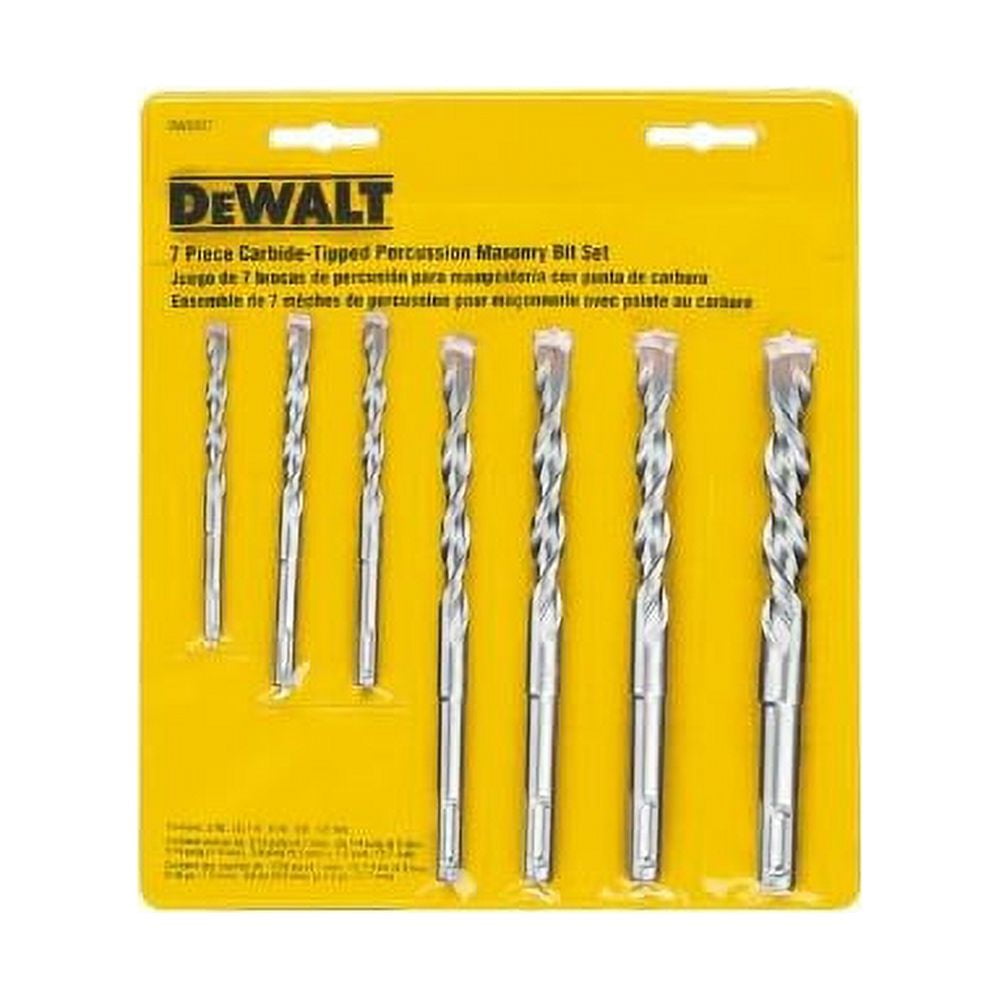 Carbide-Tipped Rotary SDS-Plus Hammer Bit Set (7-Piece)