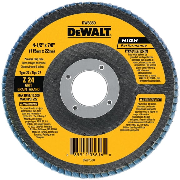 DEWALT/BLACK & DECKER WHEEL ZIRCONIA 4x5/8" 60GRIT FLAP
