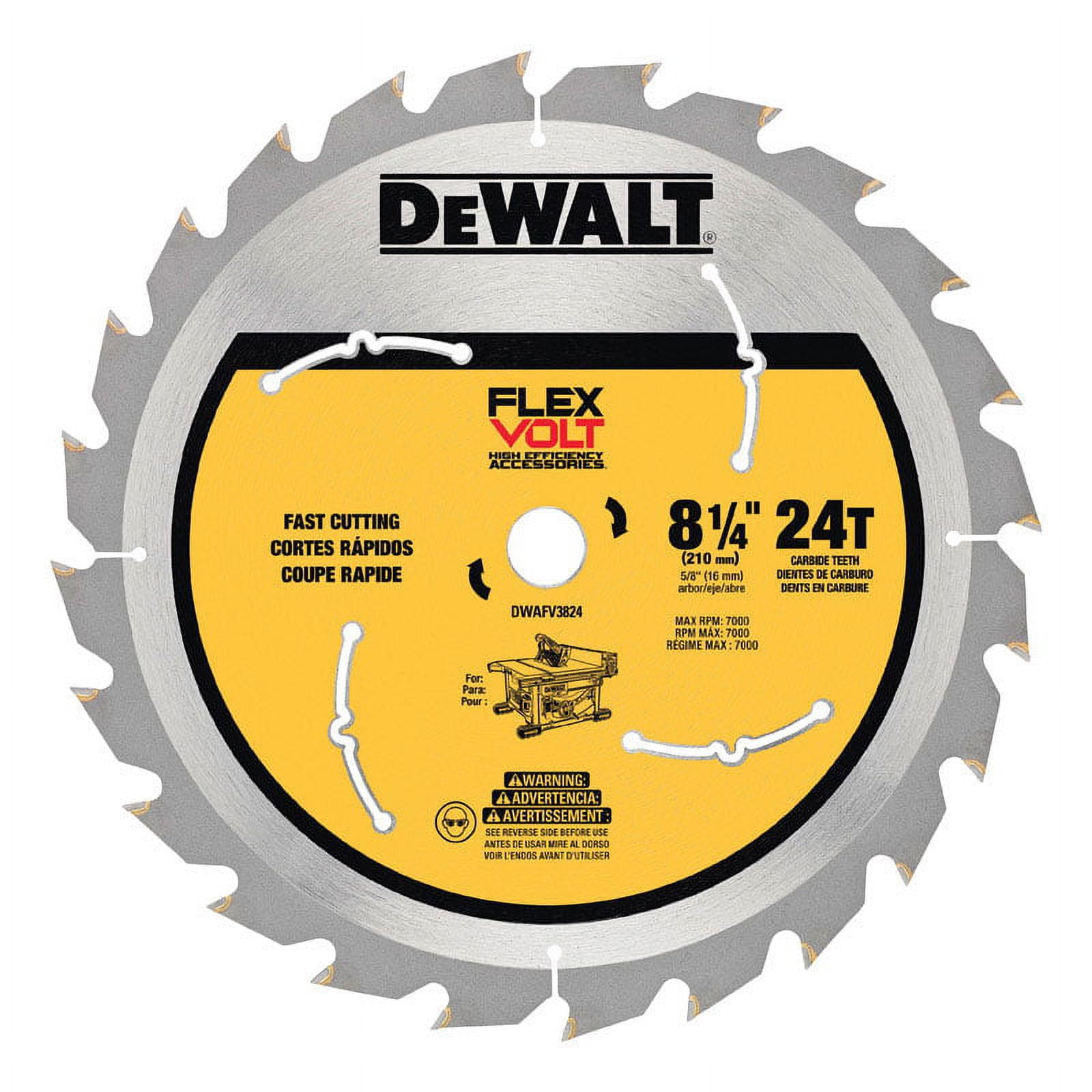 DEWALT DWAFV3824 Flexvolt 24T Table Saw Blade, 8-1/4