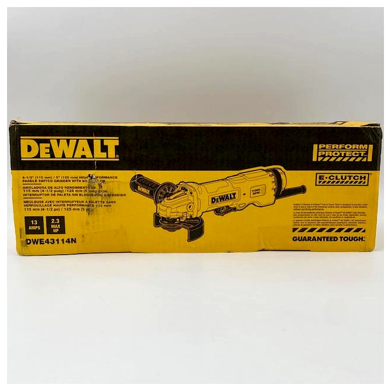 DEWALT - DWE43114N - 4-1/2 In.(115mm)- 5 In. (125mm) High Performance Paddle Switch Grinder with No Lock On