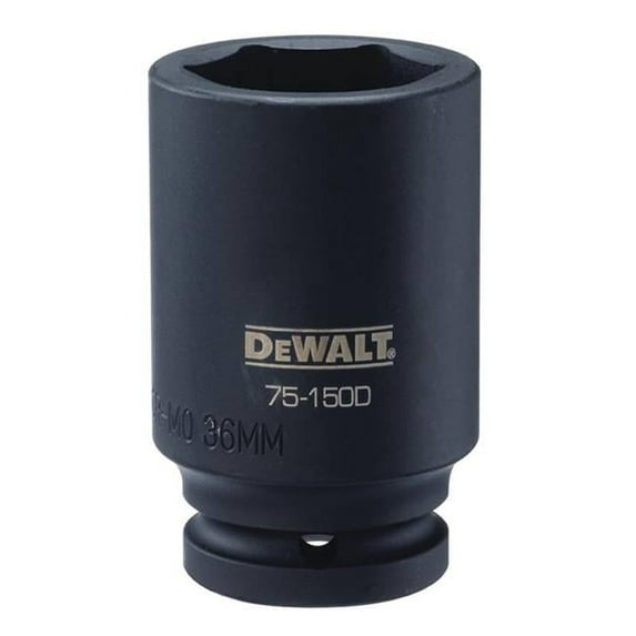 DEWALT DWMT75150OSP Metric Deep Impact Socket, 6-Point, 3/4-In. Drive, 36mm - Quantity 1