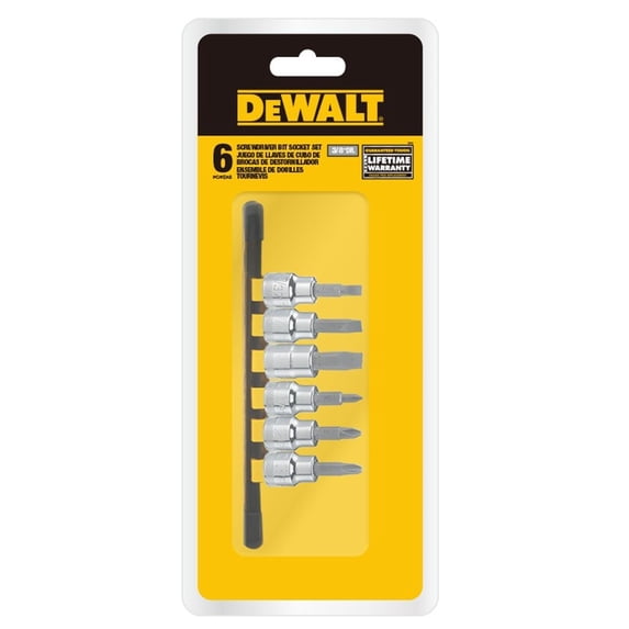 DEWALT DWMT75422OSP 3/8" Drive Screwdriver Bit Socket Set, 6PC